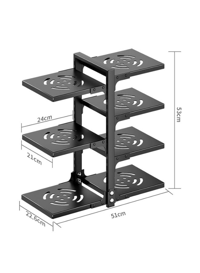 TYCOM Pots and Pans Organizer for Cabinet Kitchen Organizer and Storage Rack Space Saving Stand with Adjustable Dividers 7 Layer Double Sided With Panel Black. - Image 2